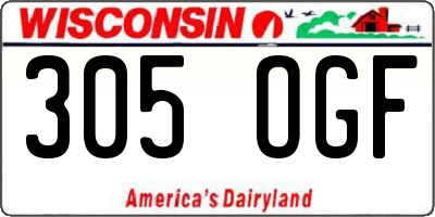 WI license plate 305OGF