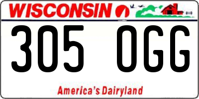 WI license plate 305OGG