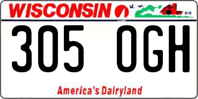 WI license plate 305OGH