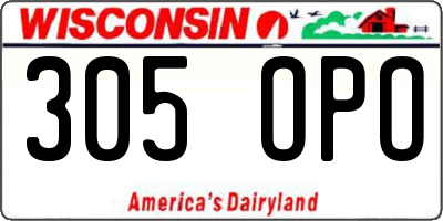 WI license plate 305OPO