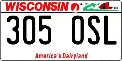 WI license plate 305OSL