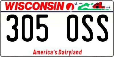 WI license plate 305OSS