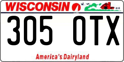 WI license plate 305OTX
