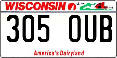 WI license plate 305OUB