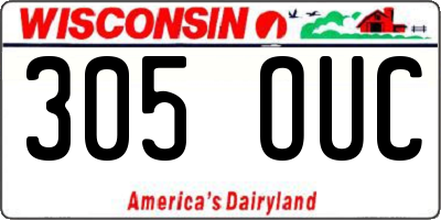 WI license plate 305OUC