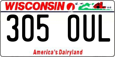 WI license plate 305OUL