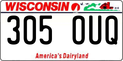 WI license plate 305OUQ