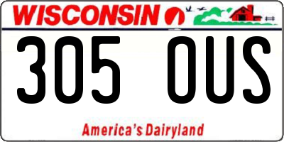 WI license plate 305OUS