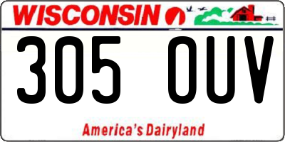 WI license plate 305OUV