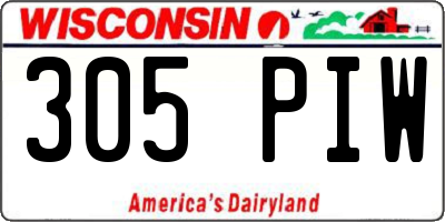 WI license plate 305PIW
