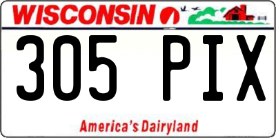 WI license plate 305PIX