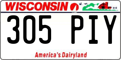 WI license plate 305PIY