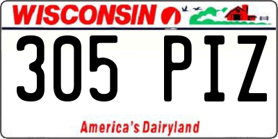 WI license plate 305PIZ