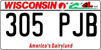 WI license plate 305PJB