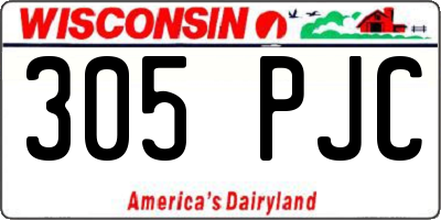 WI license plate 305PJC