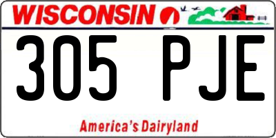 WI license plate 305PJE