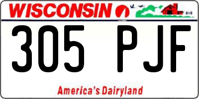 WI license plate 305PJF