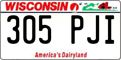 WI license plate 305PJI