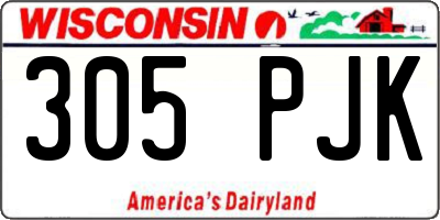 WI license plate 305PJK