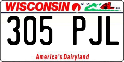 WI license plate 305PJL