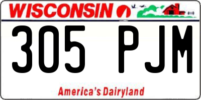 WI license plate 305PJM