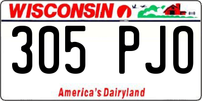 WI license plate 305PJO