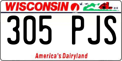WI license plate 305PJS