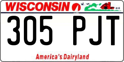 WI license plate 305PJT