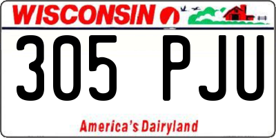 WI license plate 305PJU
