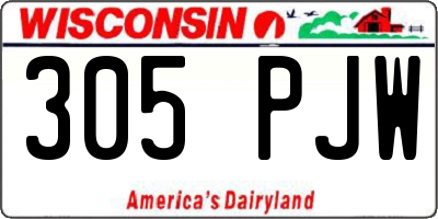 WI license plate 305PJW