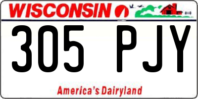 WI license plate 305PJY