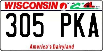 WI license plate 305PKA