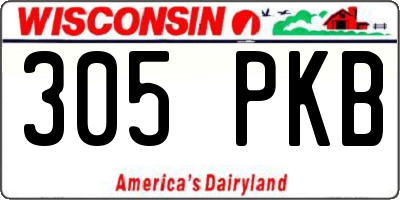 WI license plate 305PKB