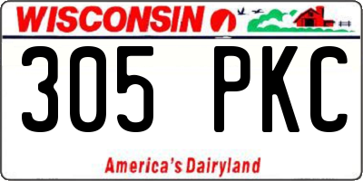 WI license plate 305PKC