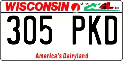 WI license plate 305PKD