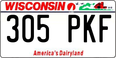 WI license plate 305PKF
