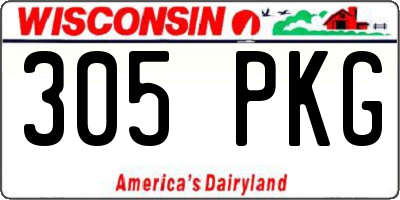 WI license plate 305PKG