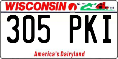 WI license plate 305PKI