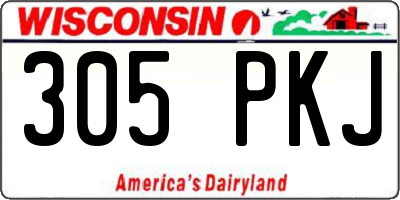 WI license plate 305PKJ