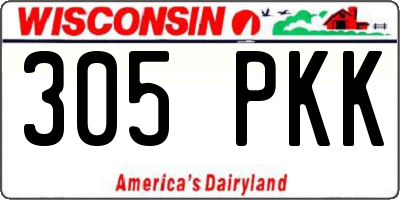WI license plate 305PKK