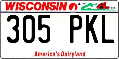 WI license plate 305PKL