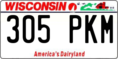 WI license plate 305PKM