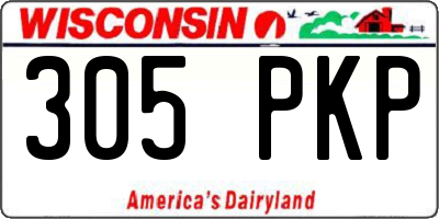 WI license plate 305PKP