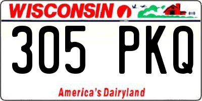 WI license plate 305PKQ