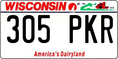 WI license plate 305PKR