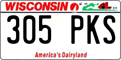 WI license plate 305PKS