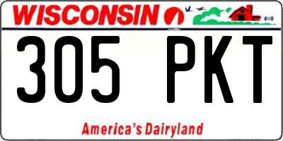 WI license plate 305PKT