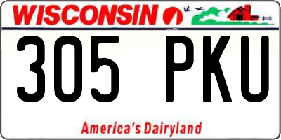 WI license plate 305PKU