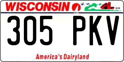 WI license plate 305PKV