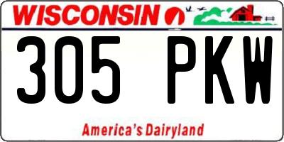 WI license plate 305PKW